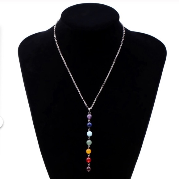 New rainbow color natural stone healing necklace - Picture 2 of 8